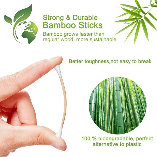 Imagem de Cotonetes de algodão eyxformula Bamboo Cotton 1000 unidades com caixa de armazenamento