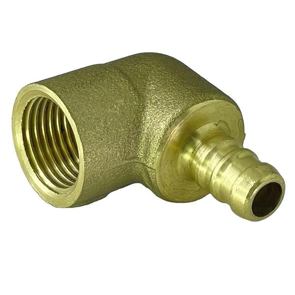 Imagem de Cotovelo de Latão 1/2" NPTF x 3/8" Bico Mangueira