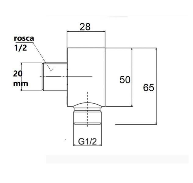 Imagem de Cotovelo de saida luxo p/ flexivel de Ducha Cromado 1/2" - COTLXCR012