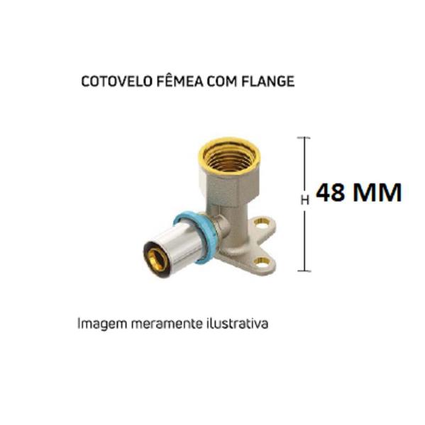 Imagem de Cotovelo Fêmea Flange Água 20mmx1/2 LBP - Prensar Emmeti