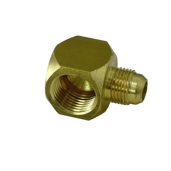 Imagem de Cotovelo Latão 1/2" NPT Fêmea x 3/8" SAE Macho