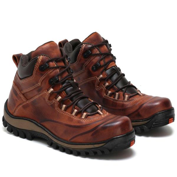 Imagem de Coturno Bota Adventure Masculino Couro Palmilha Gel 1903