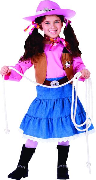 Imagem de Cowgirl Costume Dress Up America para meninas com camisa, colete e saia