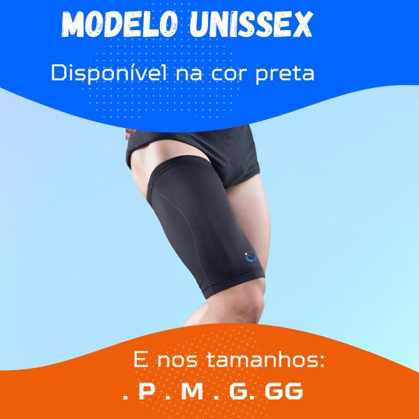 Imagem de Coxal Neoprene Alta Compressão Distensão Muscular Esportivo Exercícios