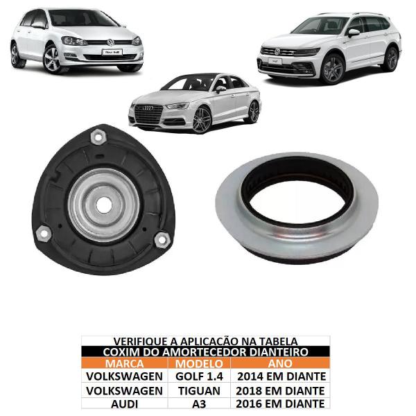 Imagem de Coxim Batente Amortecedor C/rolam Vw Golf Tsi 14/. Audi A3