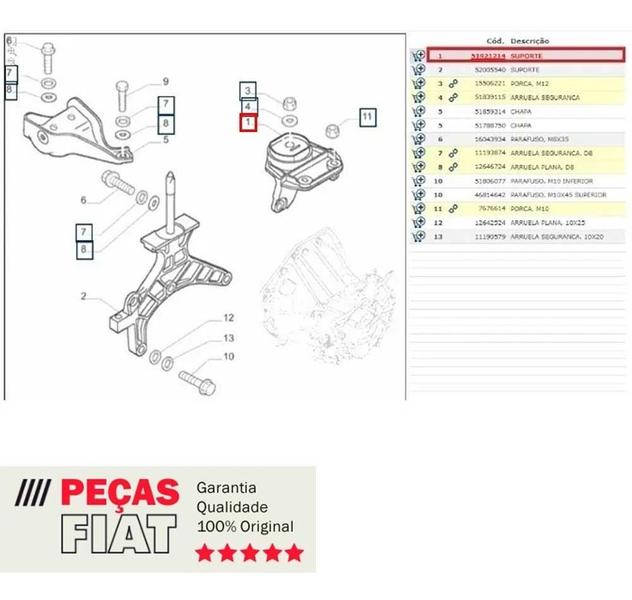 Imagem de Coxim Calco Cambio Esquerdo Palio Etorq 2011 2012 2013 2014