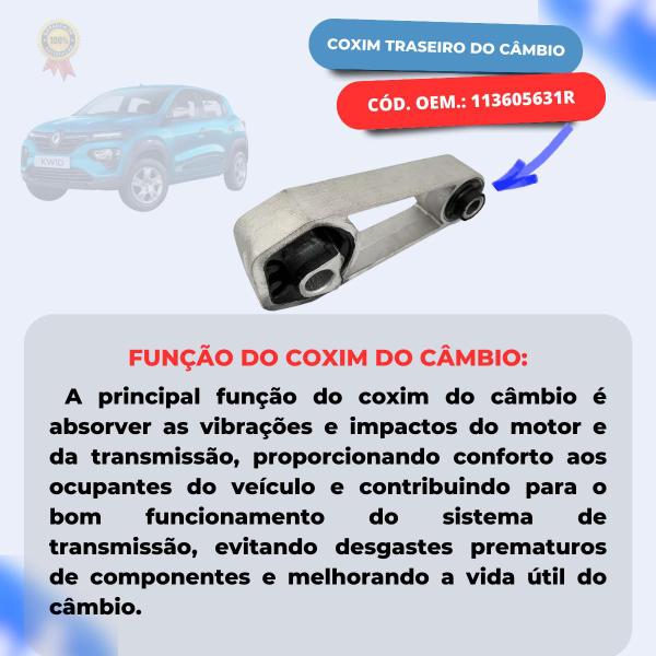 Imagem de Coxim Calço Câmbio Traseiro Inferior Renault Kwid