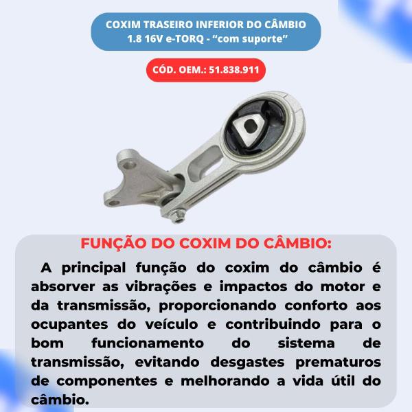 Imagem de Coxim Com Suporte Cambio Inferior Bravo 1.8 Etorq 2010 2016