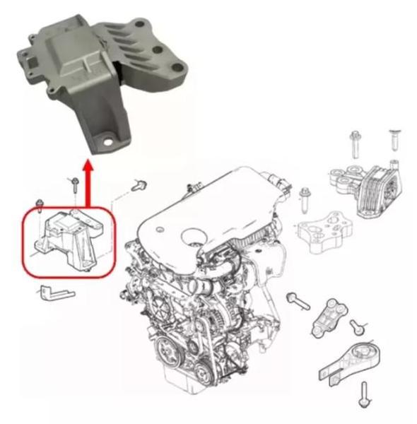 Imagem de Coxim do Motor Lado Direito Original Mopar JEEP Renegade FIAT Toro JEEP Compass Motor 1.3T  PEÇA GENUINA MOPAR