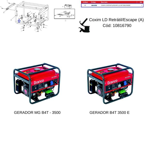 Imagem de Coxim Modelo: A P/ Gerador MG B4T 3500 - Branco Original