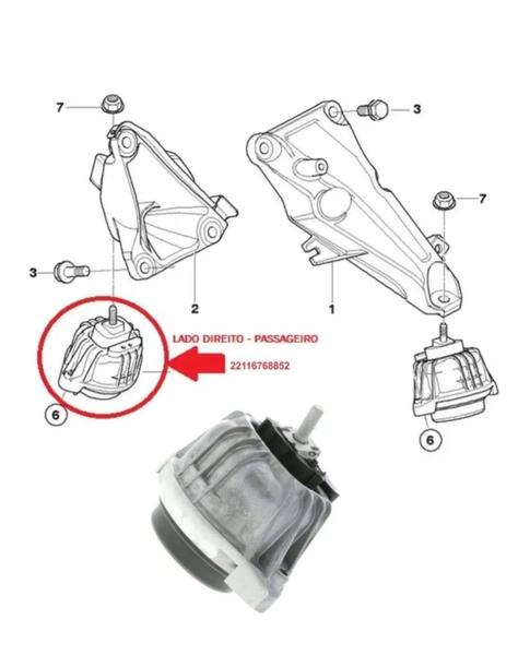 Imagem de Coxim Motor Bmw X1/ 320i 325i 2010 22116768852 - 22116768853