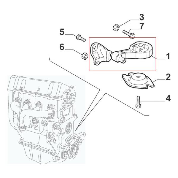 Imagem de Coxim Traseiro Calço Cambio Original Fiat Motores Etorq