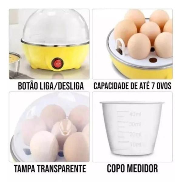 Imagem de Cozedor De Ovos À Vapor - Ideal Cozinhar Até 7 Ovos Rapidez