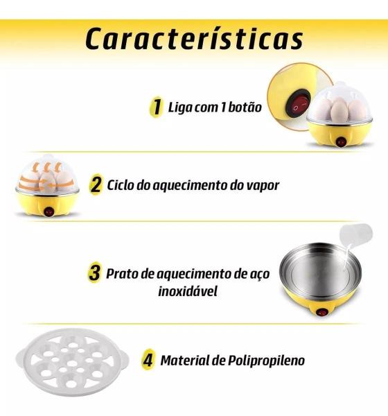 Imagem de Cozedor De Ovos À Vapor: Sabor E Nutrição 110V