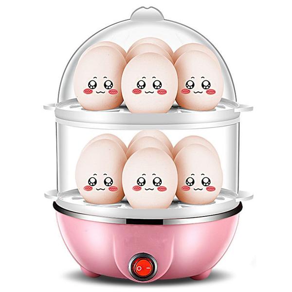 Imagem de Cozedor El rico Vapor Cozinha Multi Diversão es Ovos Egg Cooker Double-wayer rosa