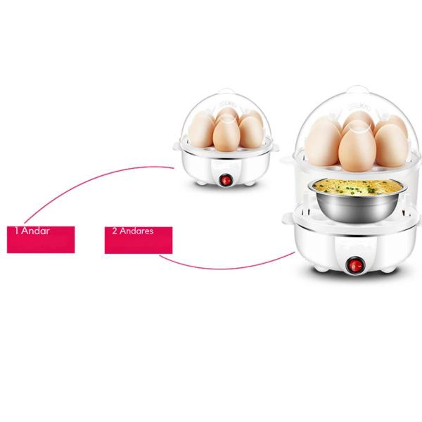 Imagem de Cozedor Elétrico Multifuncional 3 em 1 - Cozinhe Ovos, Legumes e Mais de Forma Rápida e Segura com Sistema de Tripla Cam