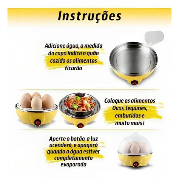 Imagem de Cozedor Ovo Elétrico Máquina De Cozinhar A Vapor Egg Cooker 110V/220V