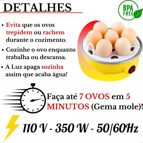 Imagem de Cozedor Ovos Máquina De Cozinhar A Vapor Egg Cooker 110V