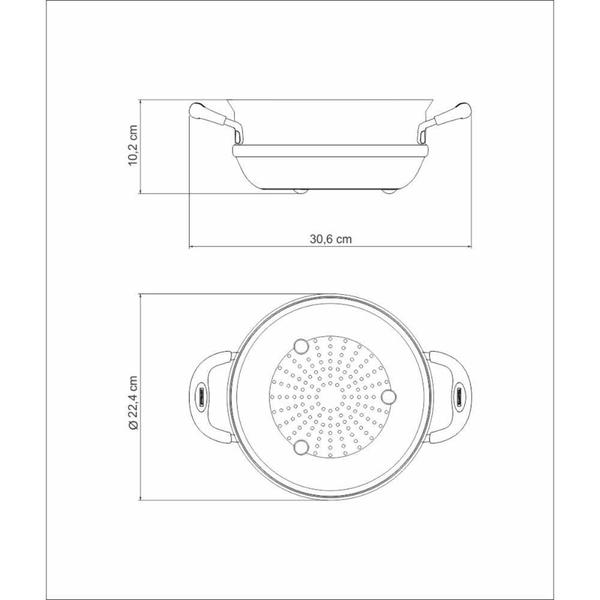 Imagem de Cozi-Vapore Tramontina Duo Silicone Inox Alças 20Cm 3,1 L