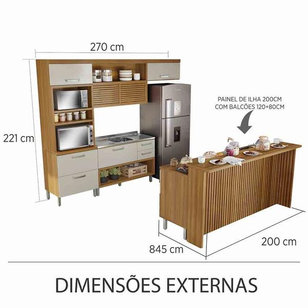 Cozinha 06 Pçs Ripado Nesher Princesa Gourmet 100 MDF Imagem de Cozinha 06 Pçs Ripado Nesher Princesa Gourmet 100 MDF