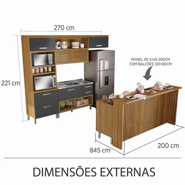 Imagem de Cozinha 06 Pçs Ripado Nesher Princesa Gourmet 100 MDF