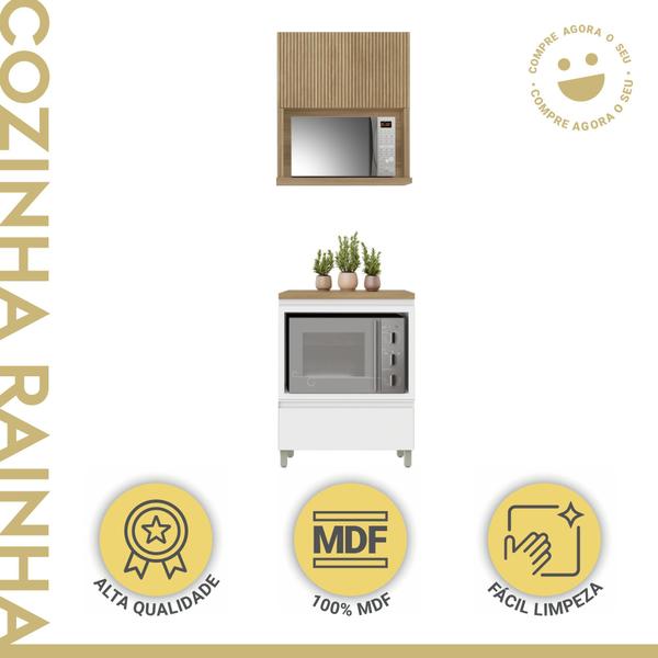 Imagem de Cozinha 2 Peças 1 Porta 1 Gaveta Armário Aéreo  100% Mdf 70 Cm Rainha