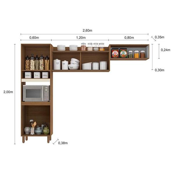 Imagem de Cozinha 3 Peças Porto Carvalho Off White  Poliman