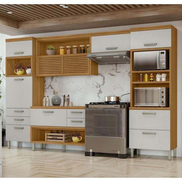 Cozinha 4 Peças Ripado 2 Paneleiros Princesa 100 MDF - Nesher Cozinha 4 Peças Ripado 2 Paneleiros Princesa 100 MDF - Nesher