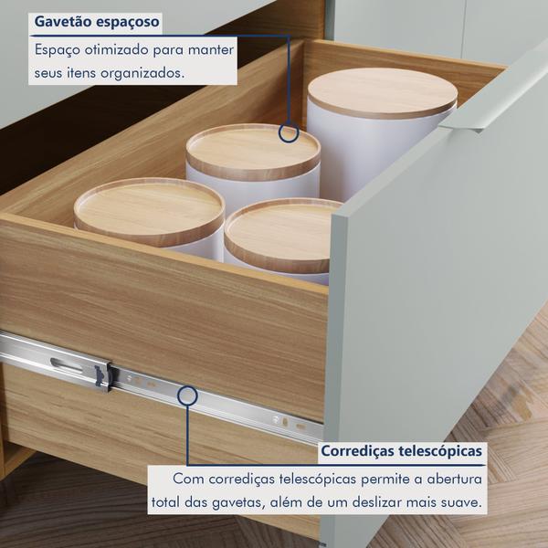 Imagem de Cozinha 5 Peças 4 Portas 4 Gavetas Ripado Marquesa  100% Mdf