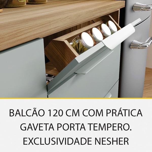 Imagem de Cozinha 5 Peças 4 Portas 4 Gavetas Ripado Marquesa 100 MDF