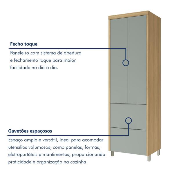 Imagem de Cozinha 5 Peças 7 Portas 6 Gavetas Ripado Marquesa  100% Mdf