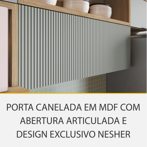 Cozinha 5 Peças Nesher Marquesa Gourmet Ripado 100 Mdf Imagem de Cozinha 5 Peças Nesher Marquesa Gourmet Ripado 100 Mdf