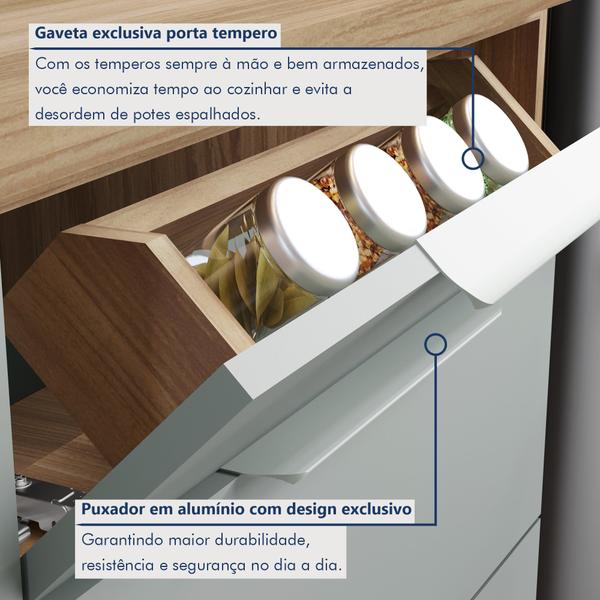 Imagem de Cozinha 6 Peças 5 Portas 5 Gavetas Com Armário Aéreo  100% Mdf Marquesa