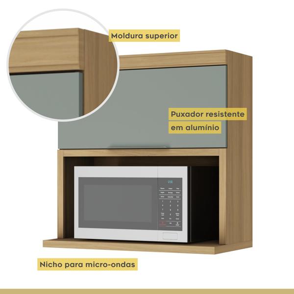 Imagem de Cozinha 6 Peças 5 Portas 5 Gavetas Com Armário Aéreo  100% Mdf Marquesa