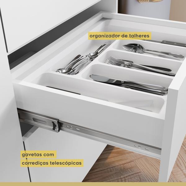 Cozinha 6 Peças 7 Portas 7 Gavetas Nichos Forno Ripado Rainha 100% Mdf - Nesher Móveis Imagem de Cozinha 6 Peças 7 Portas 7 Gavetas Nichos Forno Ripado Rainha 100% Mdf