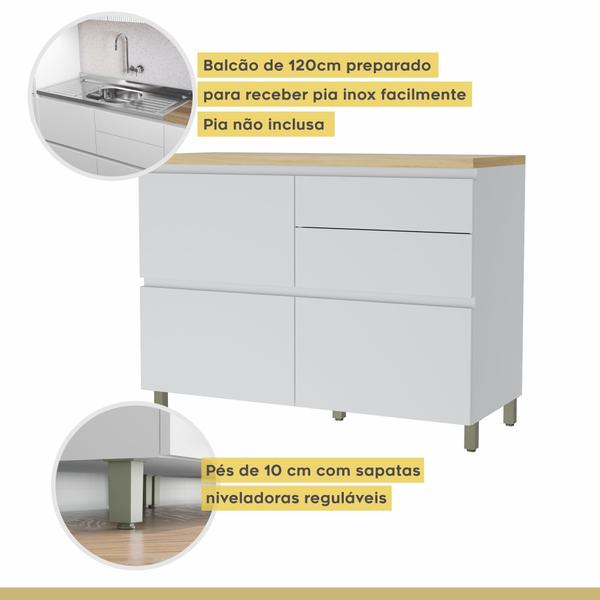 Cozinha 6 Peças 7 Portas 7 Gavetas Nichos Forno Ripado Rainha 100% Mdf - Nesher Móveis Imagem de Cozinha 6 Peças 7 Portas 7 Gavetas Nichos Forno Ripado Rainha 100% Mdf