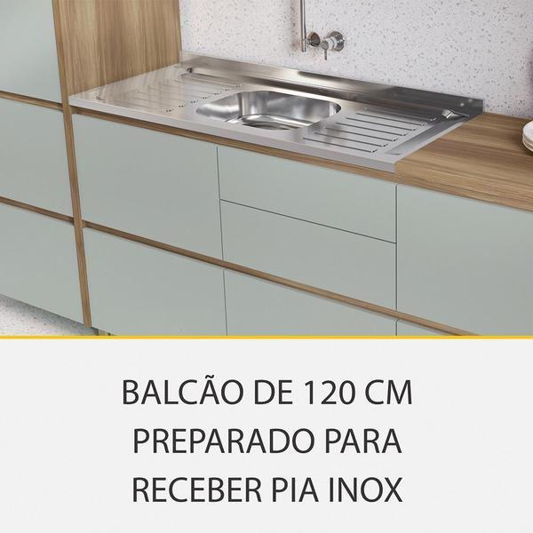 Imagem de Cozinha 6 Peças 7 Portas 7 Gavetas Ripado Nichos Forno E Micro Ondas Rainha 100 MDF