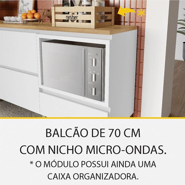 Imagem de Cozinha 6 Peças 7 Portas 7 Gavetas Ripado Nichos Forno E Micro Ondas Rainha 100 MDF