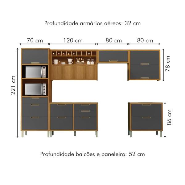 Imagem de Cozinha 6 Peças Torre Quente Nesher Imperatriz 100% Mdf