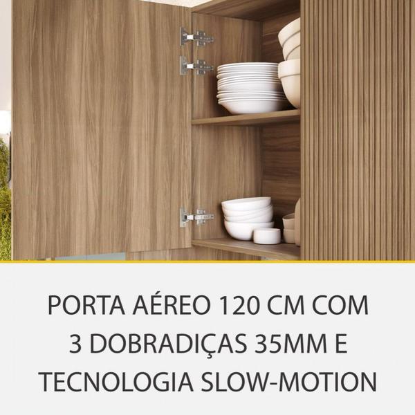 Cozinha 7 Peças Rainha Ripado 100 Mdf - Nesher Imagem de Cozinha 7 Peças Rainha Ripado 100 Mdf - Nesher