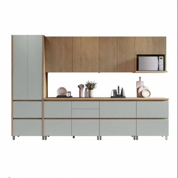 Cozinha 7 Peças Rainha Ripado 100 Mdf - Nesher Imagem de Cozinha 7 Peças Rainha Ripado 100 Mdf - Nesher