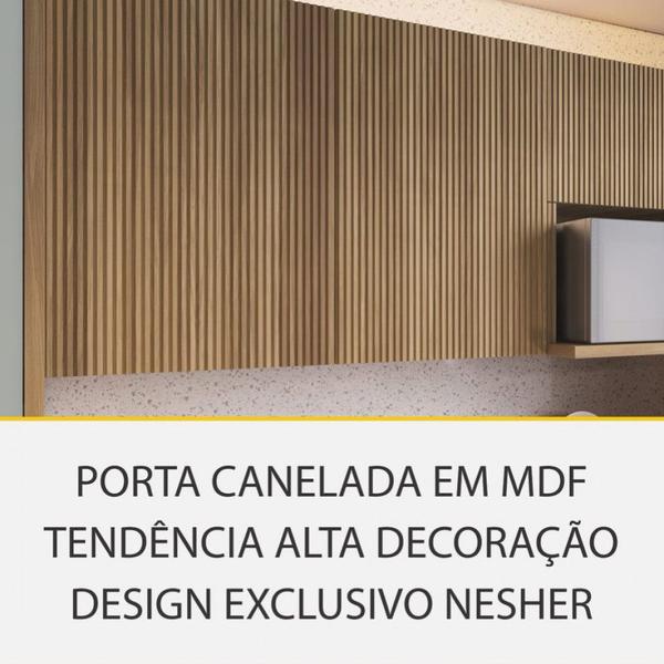 Cozinha 7 Peças Rainha Ripado 100 Mdf - Nesher Imagem de Cozinha 7 Peças Rainha Ripado 100 Mdf - Nesher