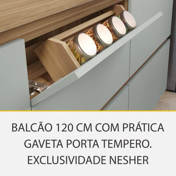 Cozinha 7 Peças Rainha Ripado 100 Mdf - Nesher Imagem de Cozinha 7 Peças Rainha Ripado 100 Mdf - Nesher