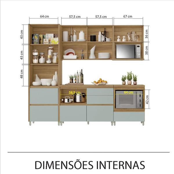 Cozinha 8 Peças 8 Portas 12 Gavetas Forno Micro Ondas Ilha Ripado Rainha 100 MDF - Nesher Imagem de Cozinha 8 Peças 8 Portas 12 Gavetas Forno Micro Ondas Ilha Ripado Rainha 100 MDF