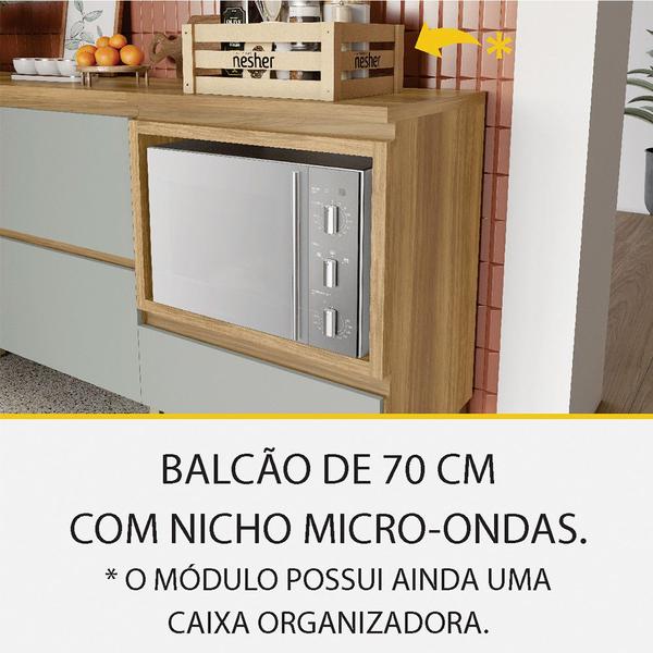 Cozinha 8 Peças 8 Portas 12 Gavetas Forno Micro Ondas Ilha Ripado Rainha 100 MDF - Nesher Imagem de Cozinha 8 Peças 8 Portas 12 Gavetas Forno Micro Ondas Ilha Ripado Rainha 100 MDF