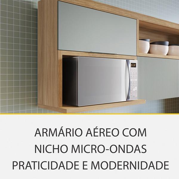 Cozinha 8 Peças 8 Portas 12 Gavetas Forno Micro Ondas Ilha Ripado Rainha 100 MDF - Nesher Imagem de Cozinha 8 Peças 8 Portas 12 Gavetas Forno Micro Ondas Ilha Ripado Rainha 100 MDF