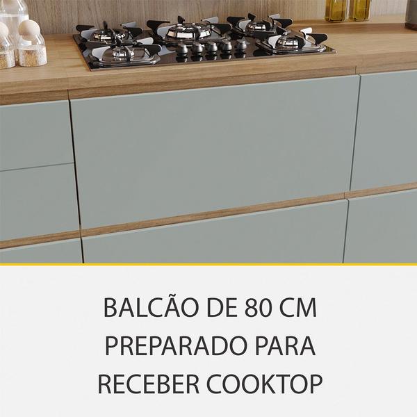 Imagem de Cozinha 8 Peças 8 Portas 12 Gavetas Forno Micro Ondas Ilha Ripado Rainha 100 MDF