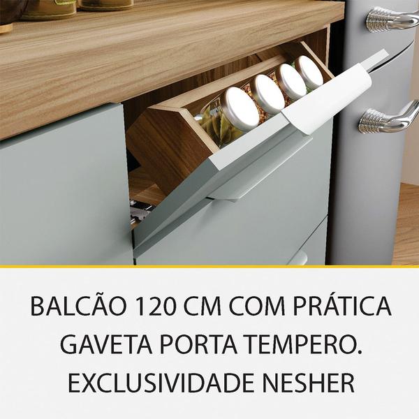 Cozinha 8 Peças 8 Portas 12 Gavetas Forno Micro Ondas Ilha Ripado Rainha 100 MDF - Nesher Imagem de Cozinha 8 Peças 8 Portas 12 Gavetas Forno Micro Ondas Ilha Ripado Rainha 100 MDF