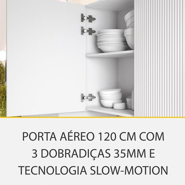 Imagem de Cozinha 8 Peças 8 Portas 12 Gavetas Forno Micro Ondas Ilha Ripado Rainha 100 MDF