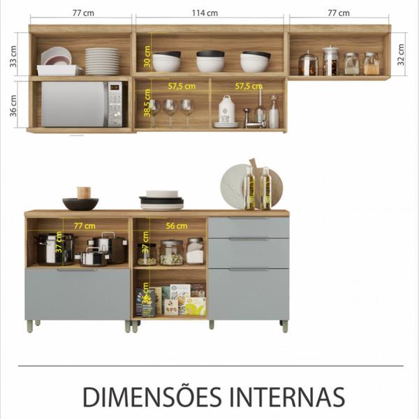 Imagem de Cozinha 8 Peças Nesher Marquesa Gourmet Ripado 100 Mdf